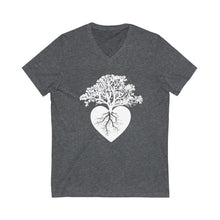 Load image into Gallery viewer, LOVE REBUILD CREATE - Jersey Short Sleeve V-Neck Tee - Rebuild The Grove
