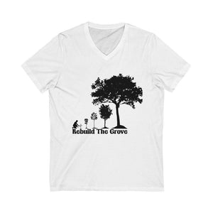 Rebuild The Grove Life Cycle on Jersey Short Sleeve V-Neck Tee - Rebuild The Grove