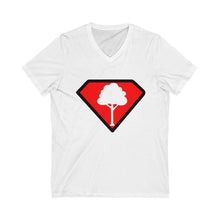 Load image into Gallery viewer, A Tree&#39;s Super Power - Jersey Short Sleeve V-Neck Tee - Rebuild The Grove
