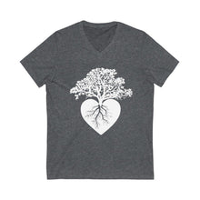 Load image into Gallery viewer, LOVE #Nature Jersey Short Sleeve V-Neck Tee - Rebuild The Grove
