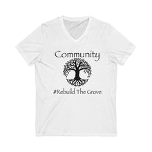 Load image into Gallery viewer, Community Oak on Jersey Short Sleeve V-Neck Tee - Rebuild The Grove
