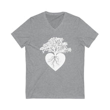 Load image into Gallery viewer, LOVE REBUILD CREATE - Jersey Short Sleeve V-Neck Tee - Rebuild The Grove
