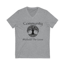 Load image into Gallery viewer, Community Dogwood on Jersey Short Sleeve V-Neck Tee - Rebuild The Grove
