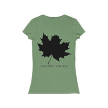 Load image into Gallery viewer, Acron&#39;y Maple Leaf Women&#39;s Jersey Short Sleeve V-Neck Tee - Rebuild The Grove
